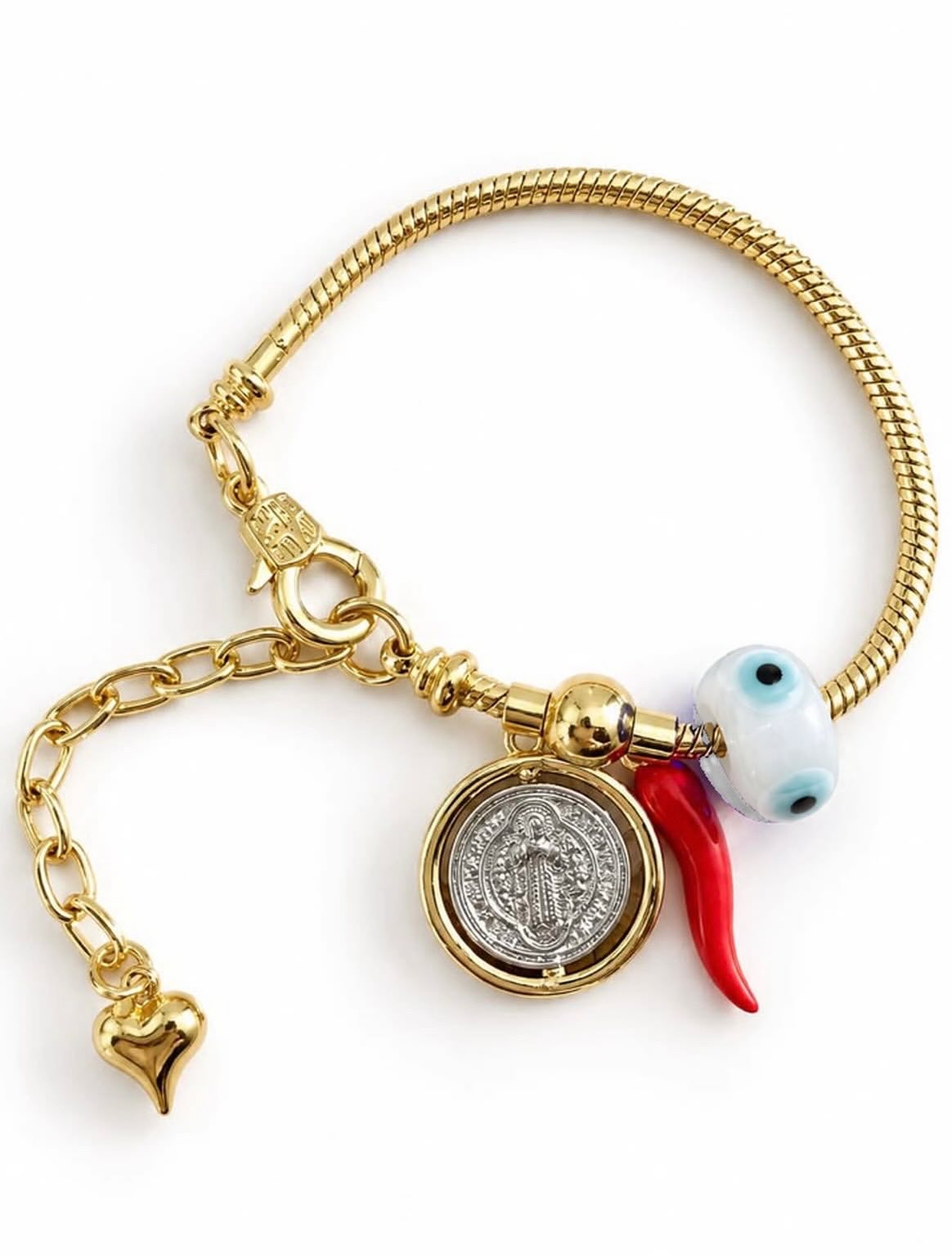 Brazalete Fortuna Dorada Celeste